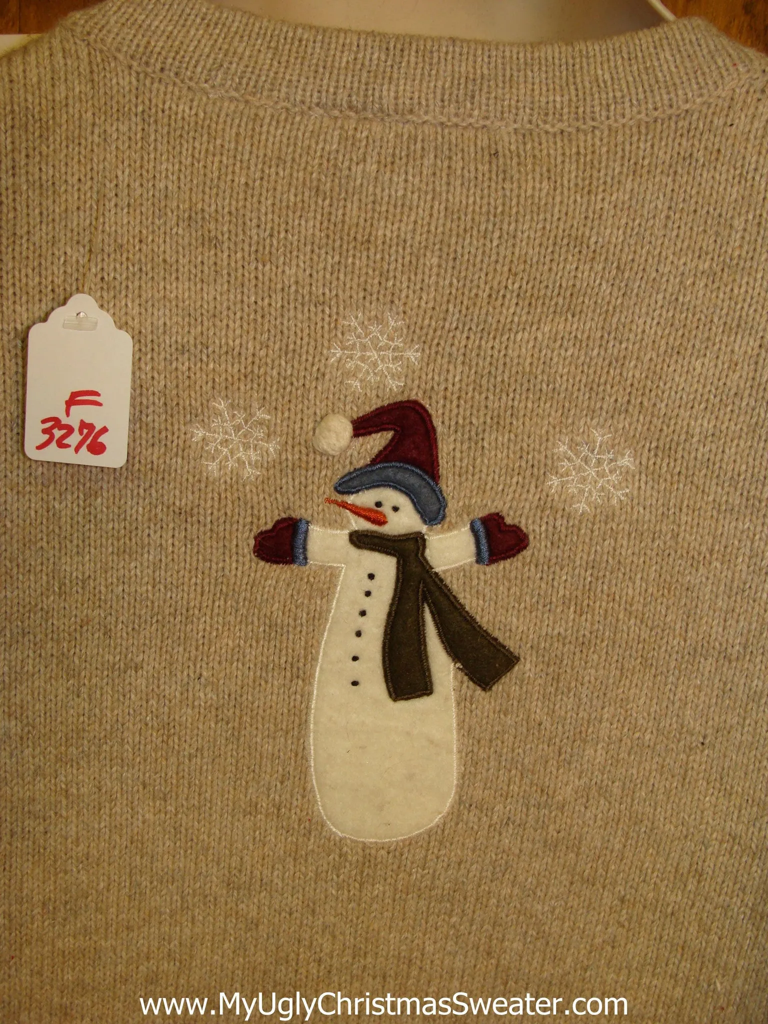 Horrible Tan Crafty Ugly Christmas Sweater
