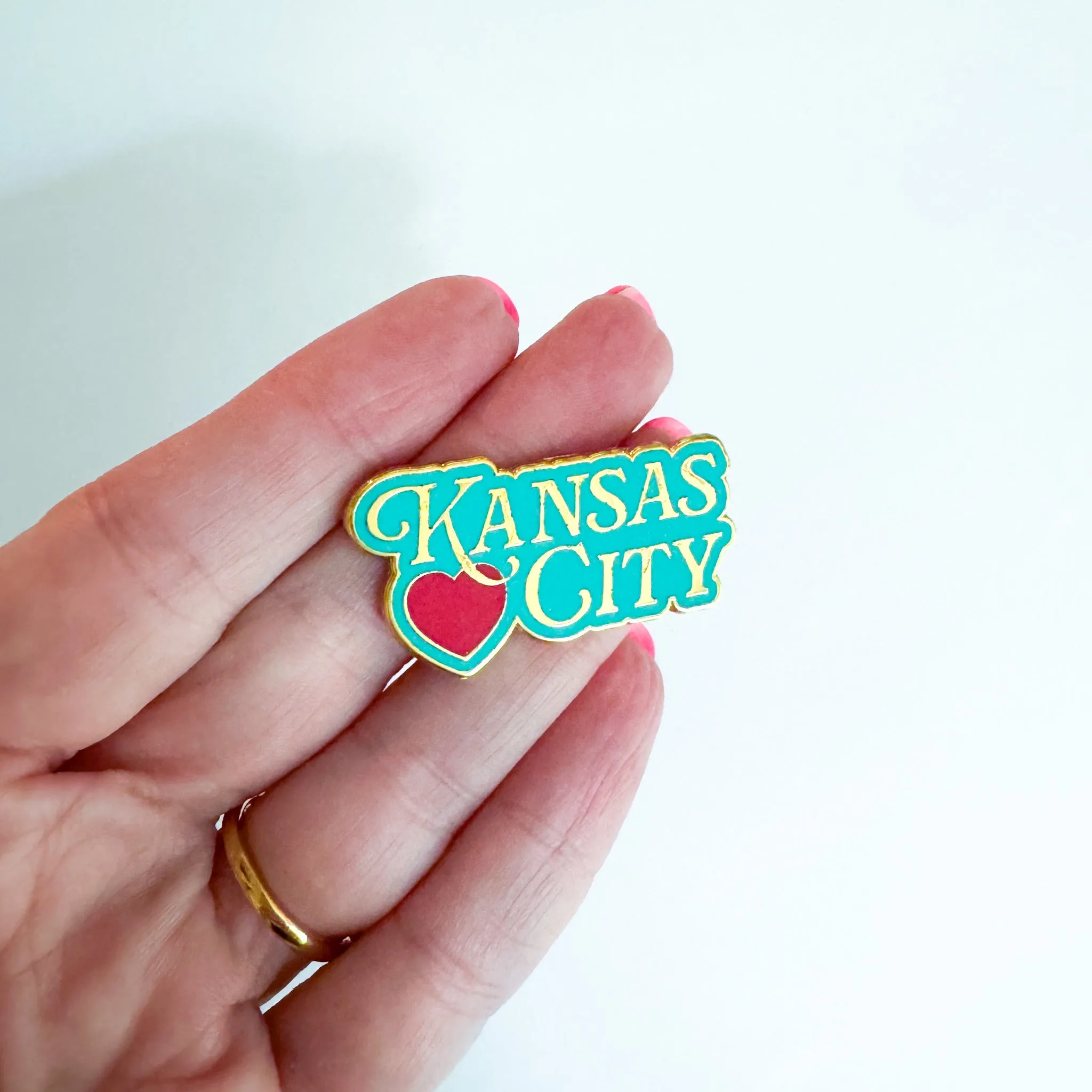 Kansas City Pins - Teal & Red