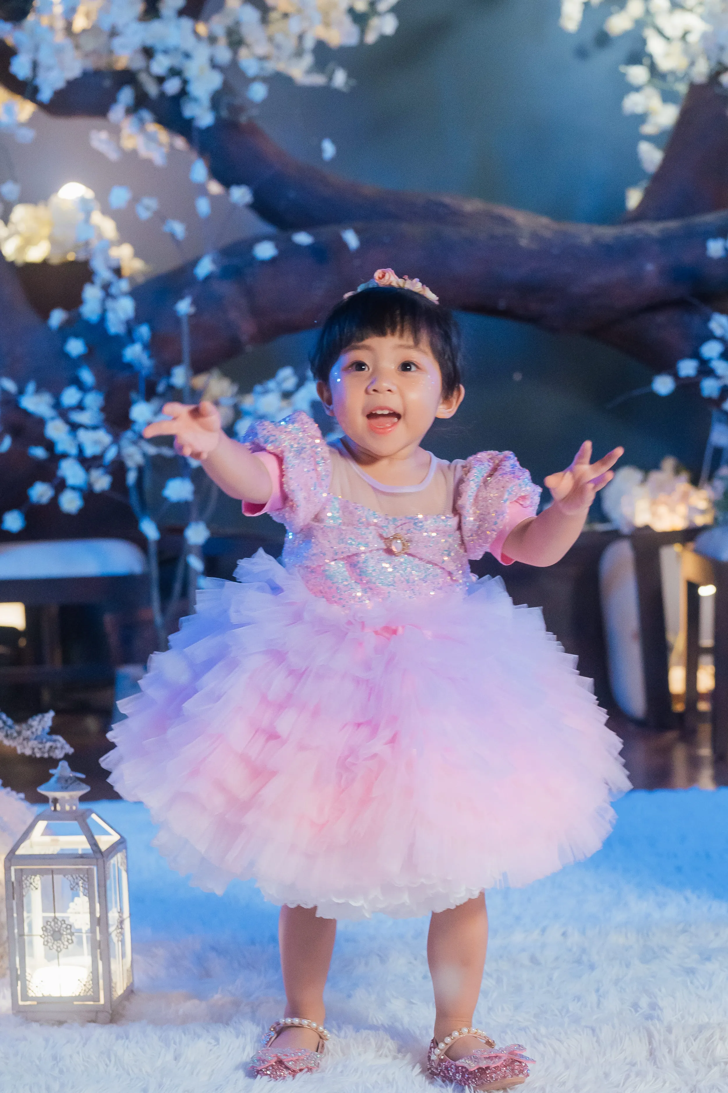 Lilac & Pink Sugar Plum Fairy Ombre Tulle Dress