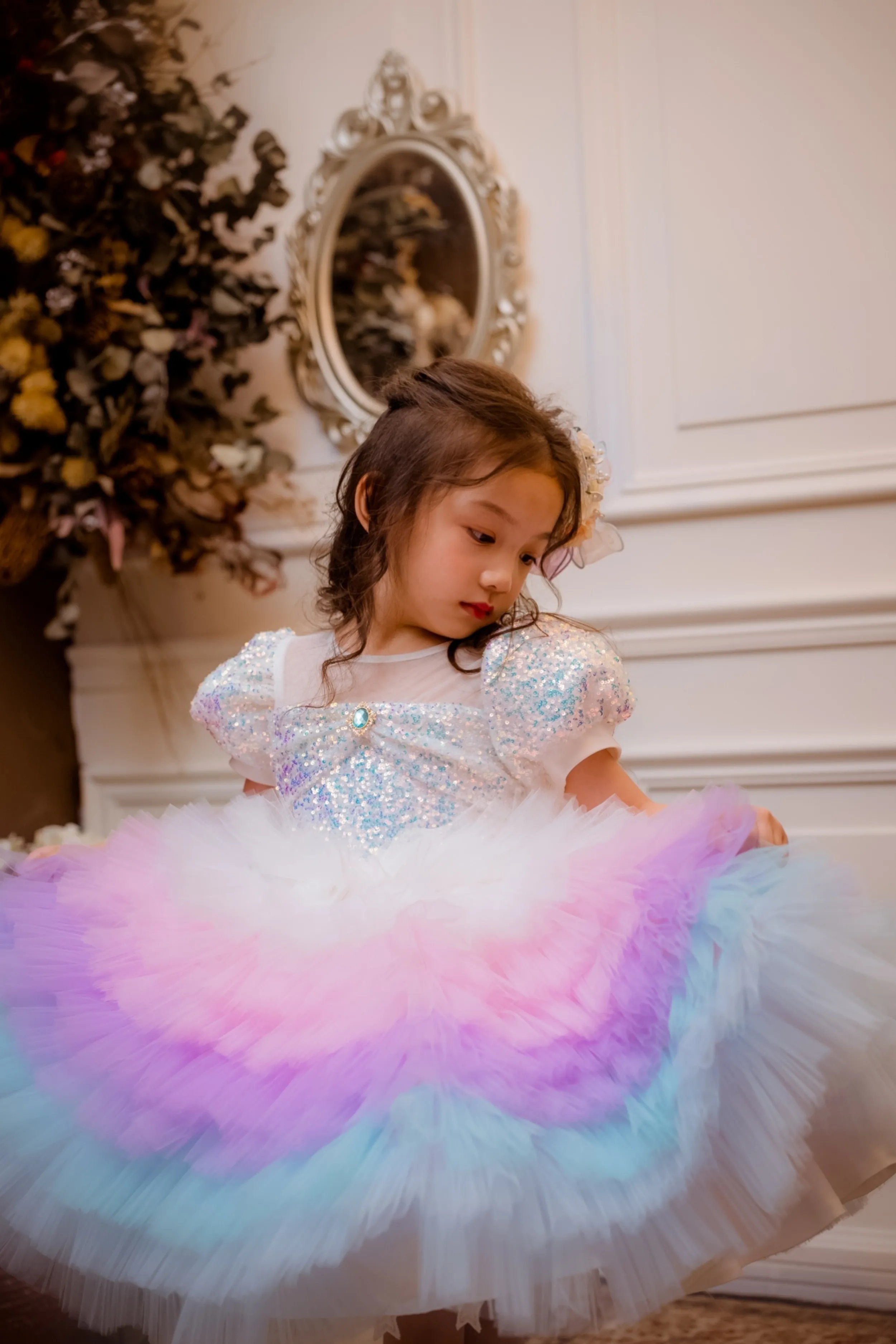 Lilac & Pink Sugar Plum Fairy Ombre Tulle Dress