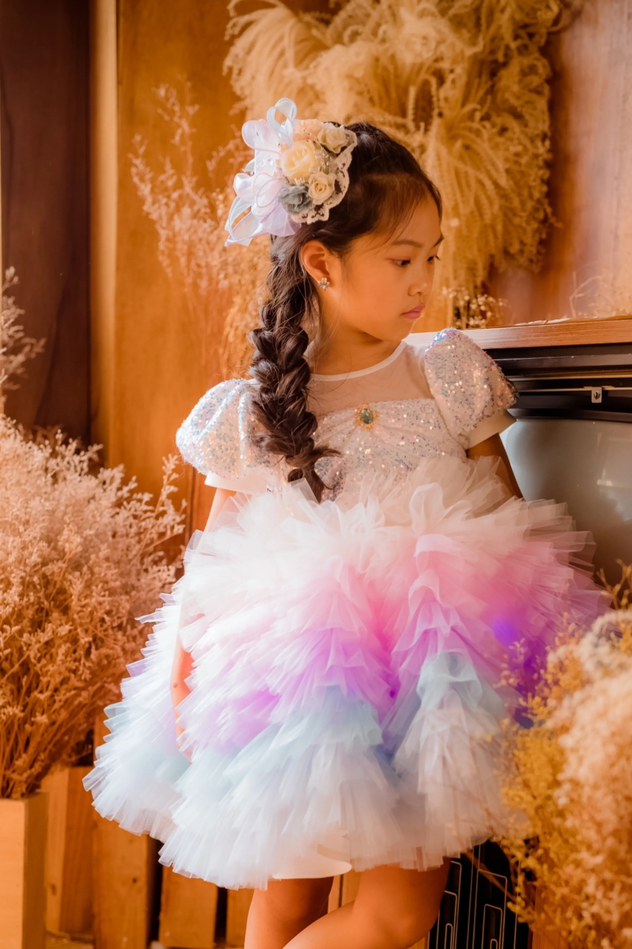 Lilac & Pink Sugar Plum Fairy Ombre Tulle Dress