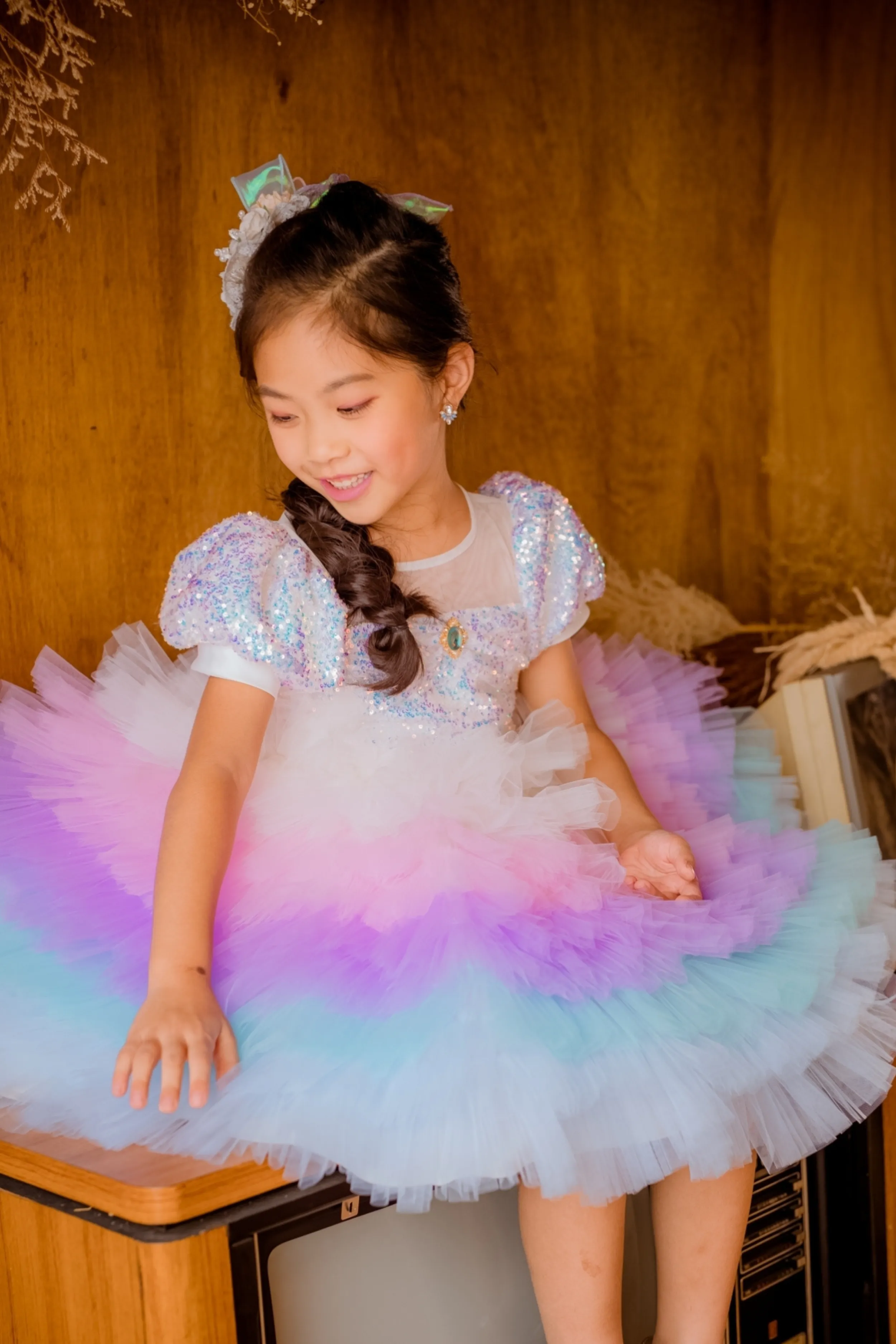 Lilac & Pink Sugar Plum Fairy Ombre Tulle Dress