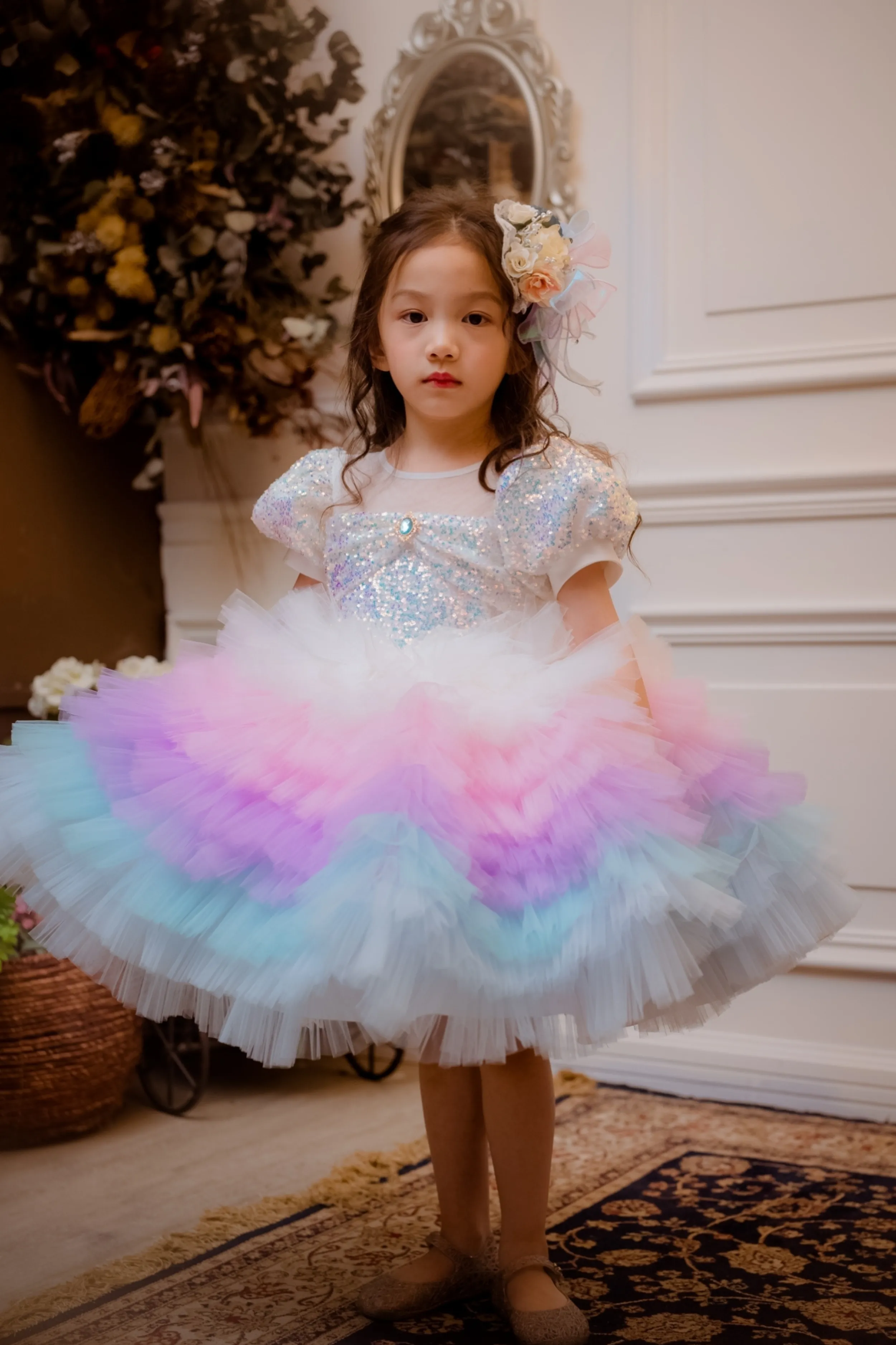 Lilac & Pink Sugar Plum Fairy Ombre Tulle Dress