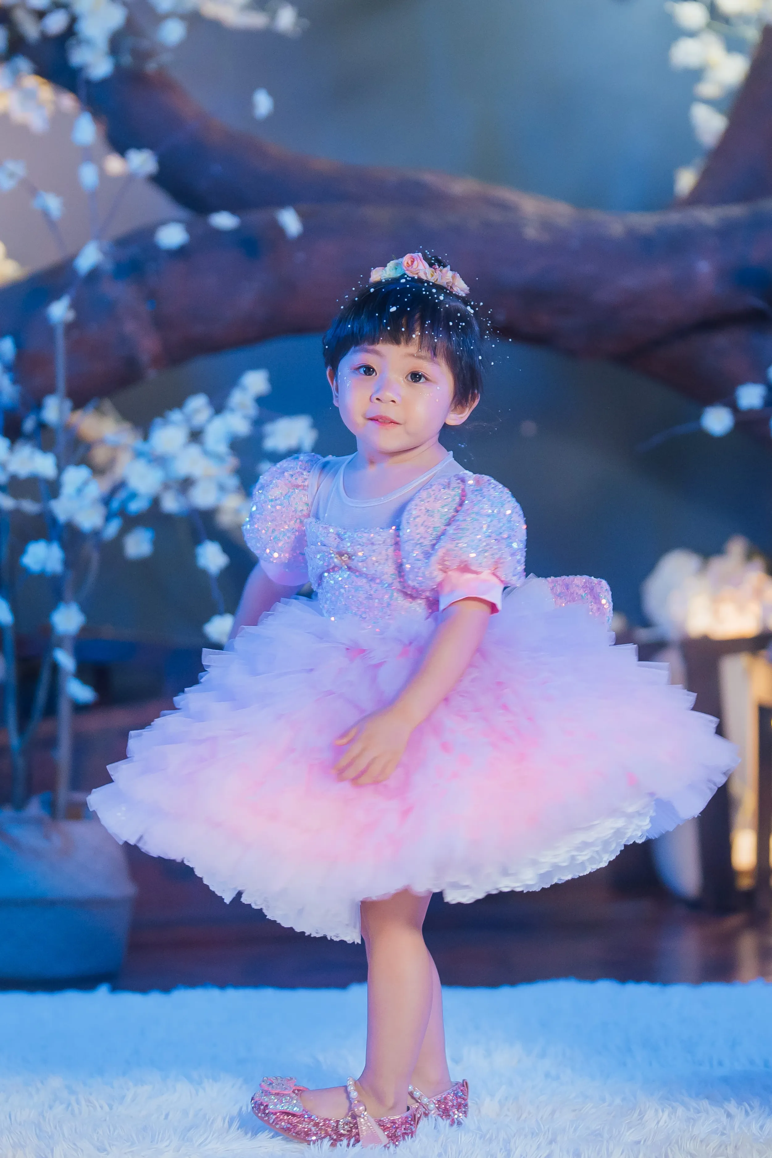Lilac & Pink Sugar Plum Fairy Ombre Tulle Dress