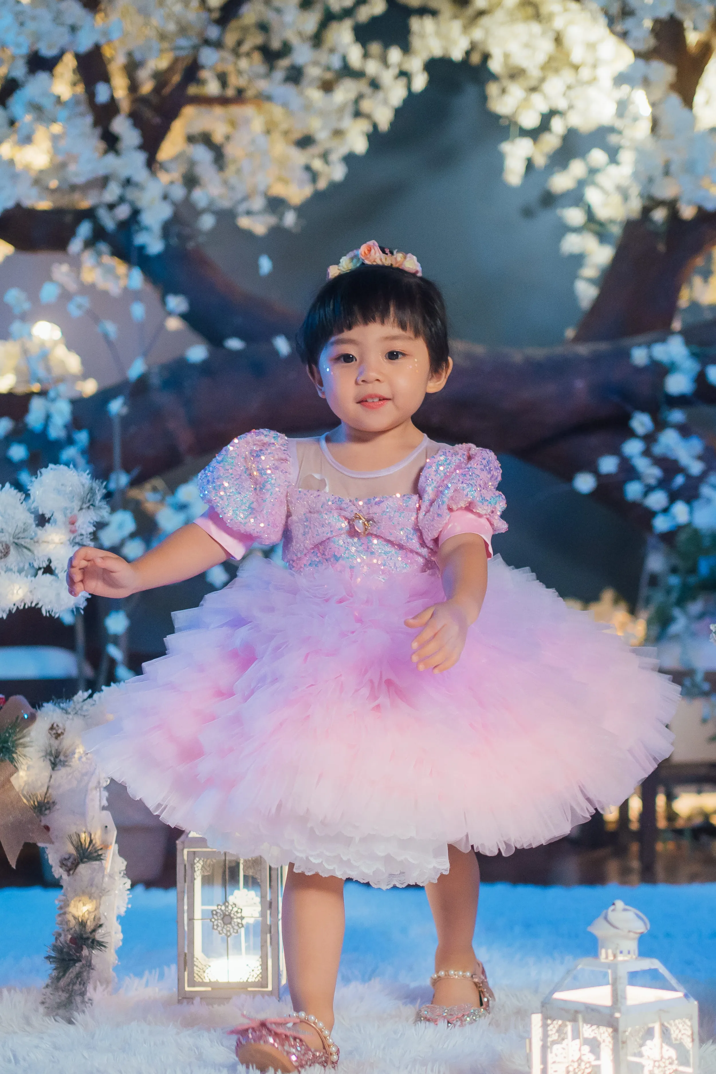 Lilac & Pink Sugar Plum Fairy Ombre Tulle Dress