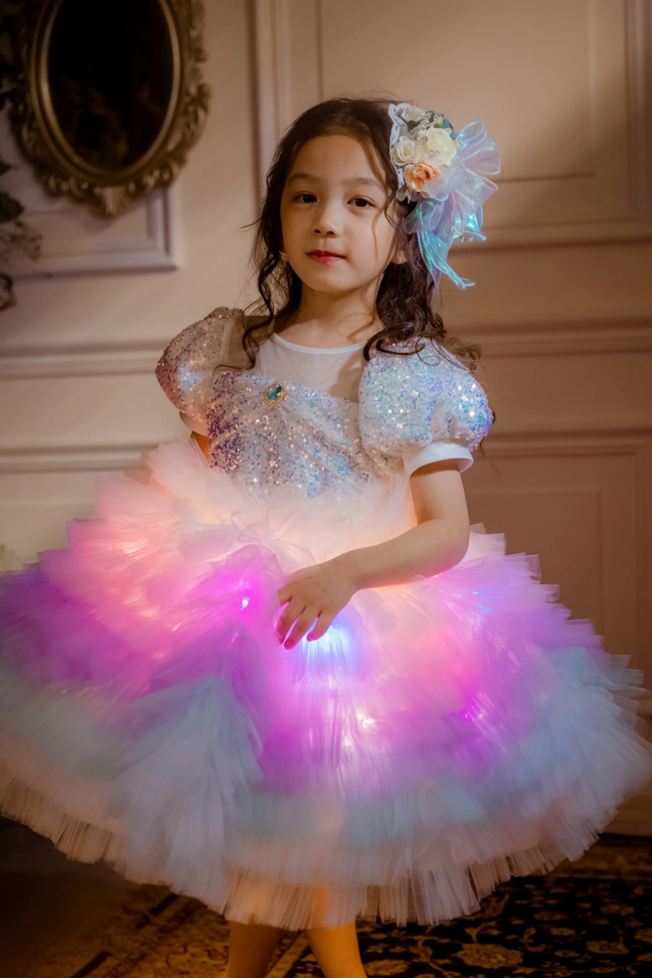 Lilac & Pink Sugar Plum Fairy Ombre Tulle Dress