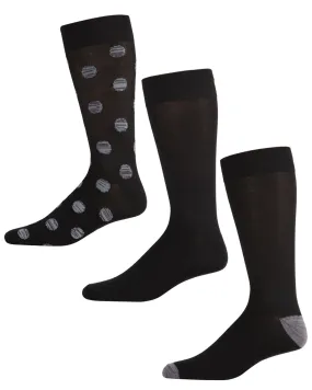 Men's 3 Pair Pack Super Soft Allover Polka Dot Crew Socks