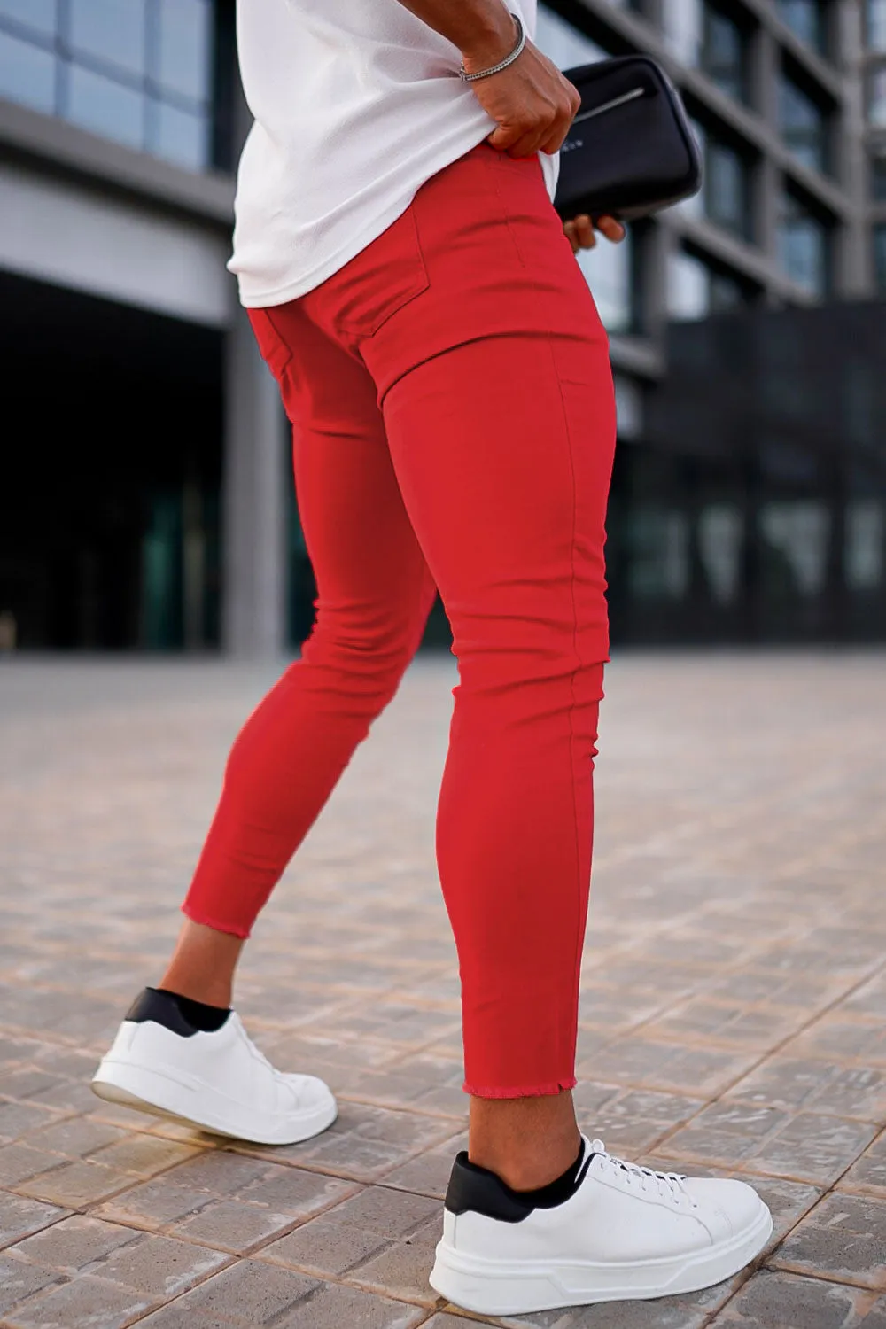 Men's Red Skinny Jean