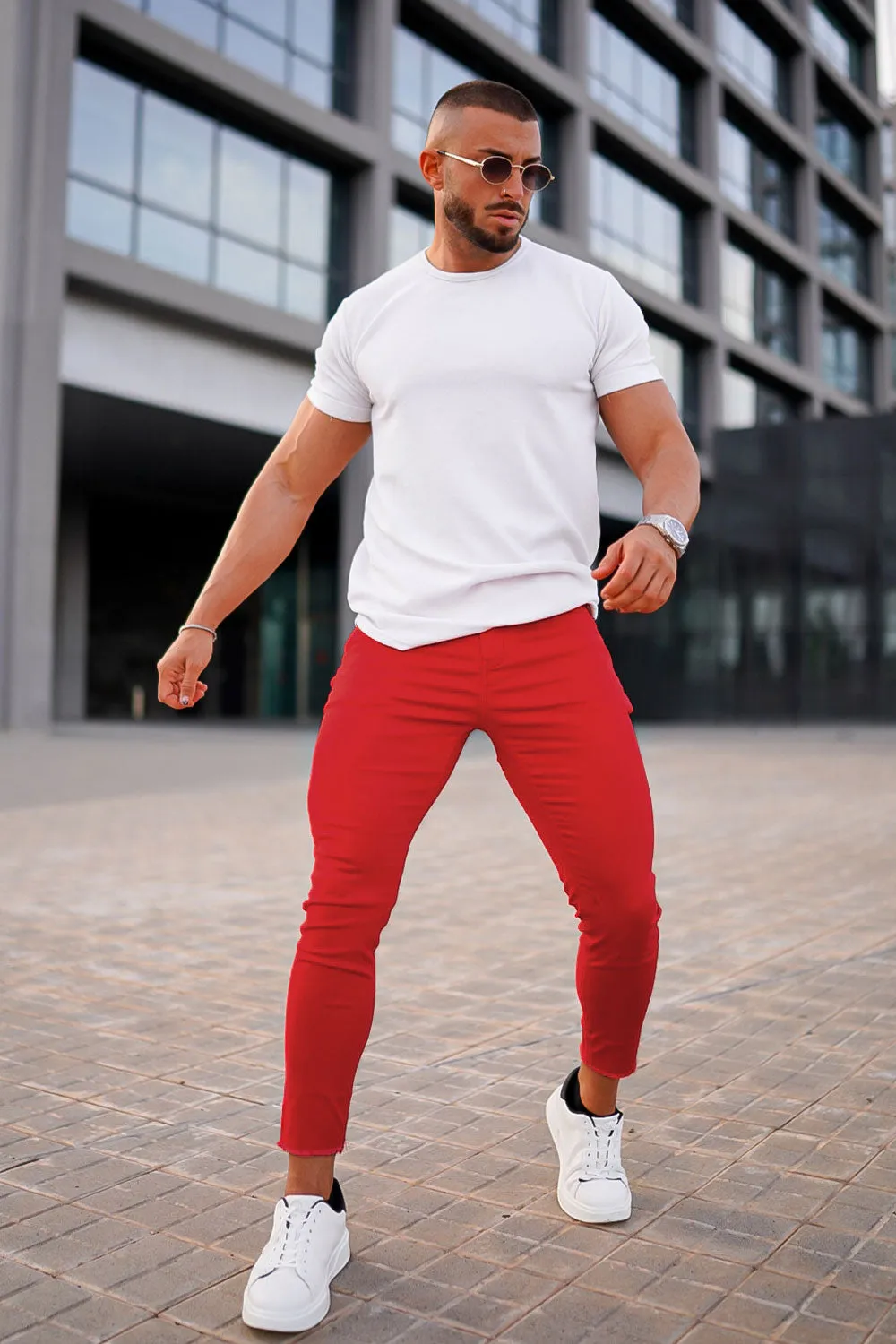 Men's Red Skinny Jean