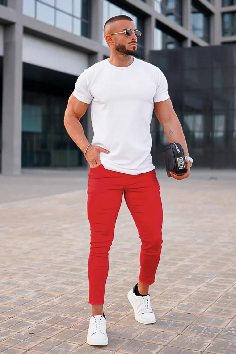 Men's Red Skinny Jean