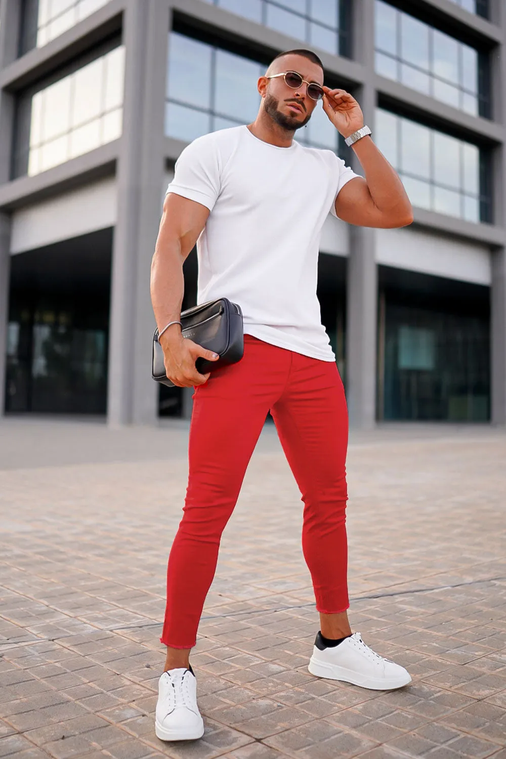 Men's Red Skinny Jean