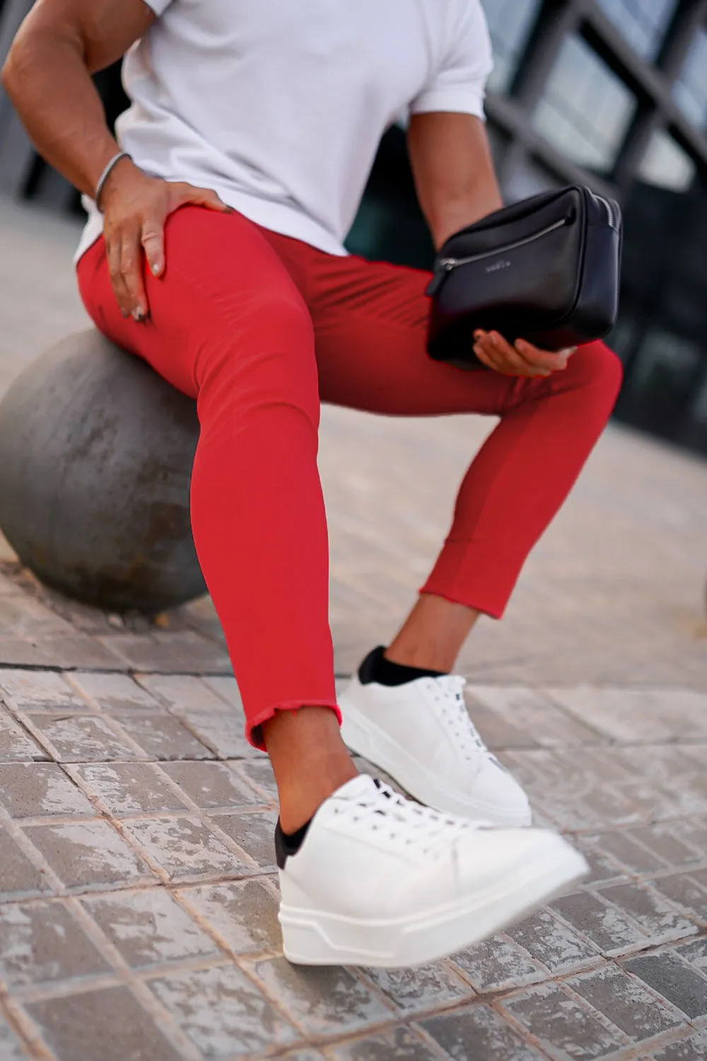 Men's Red Skinny Jean