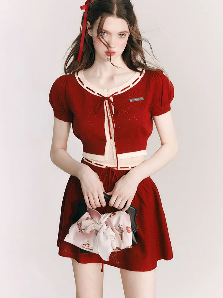 Merino Wool Knitted Cardigan / Skirt【s0000001656】