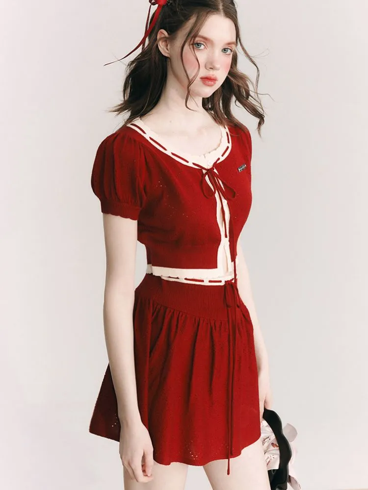 Merino Wool Knitted Cardigan / Skirt【s0000001656】