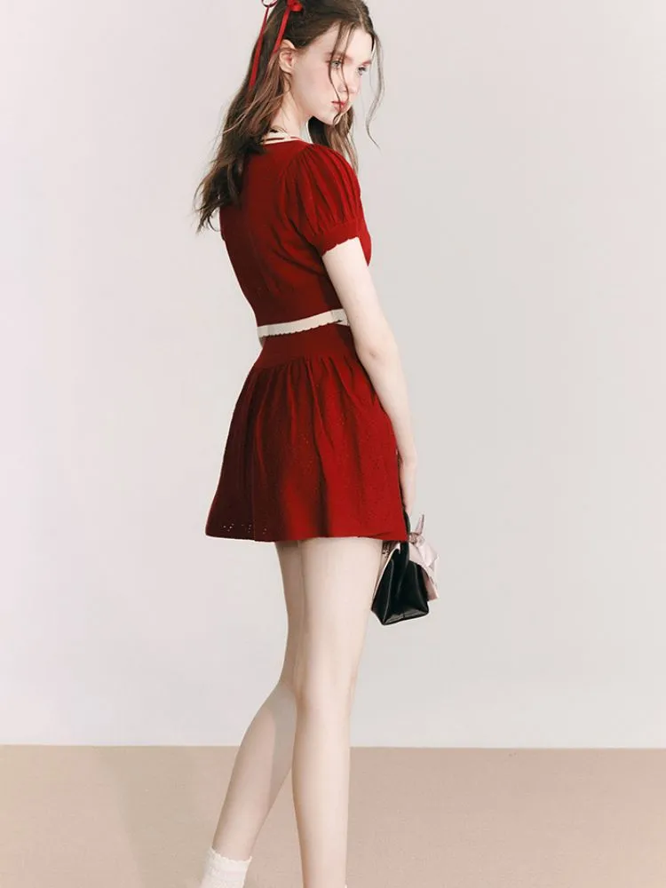 Merino Wool Knitted Cardigan / Skirt【s0000001656】