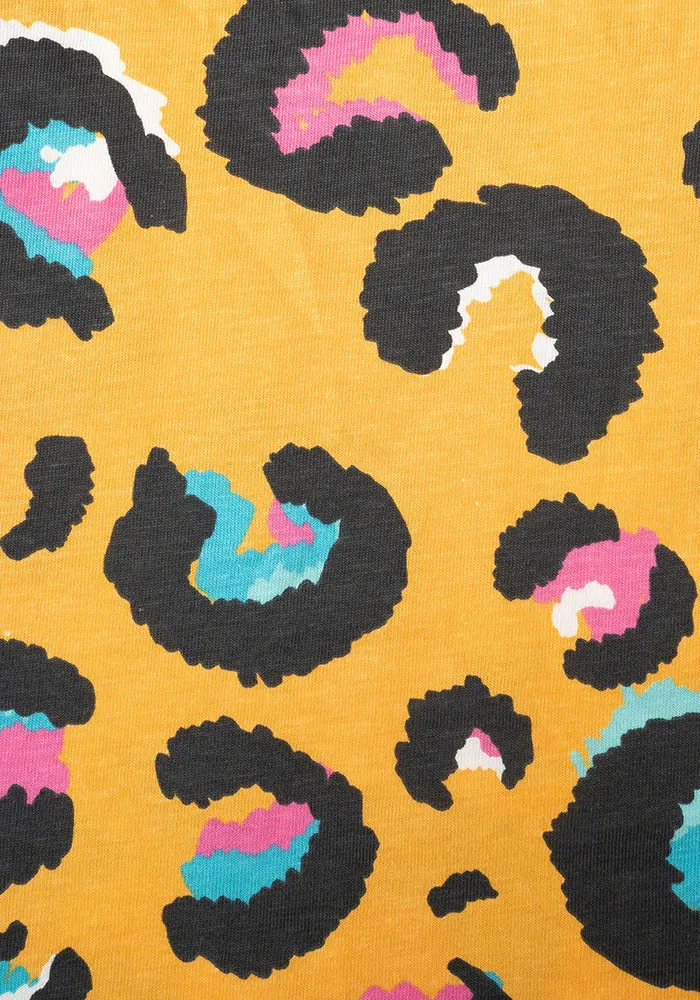 Mustard Animal Print Cotton Pyjama Set