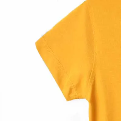 Mustard car print tee shirt and shorts for infants