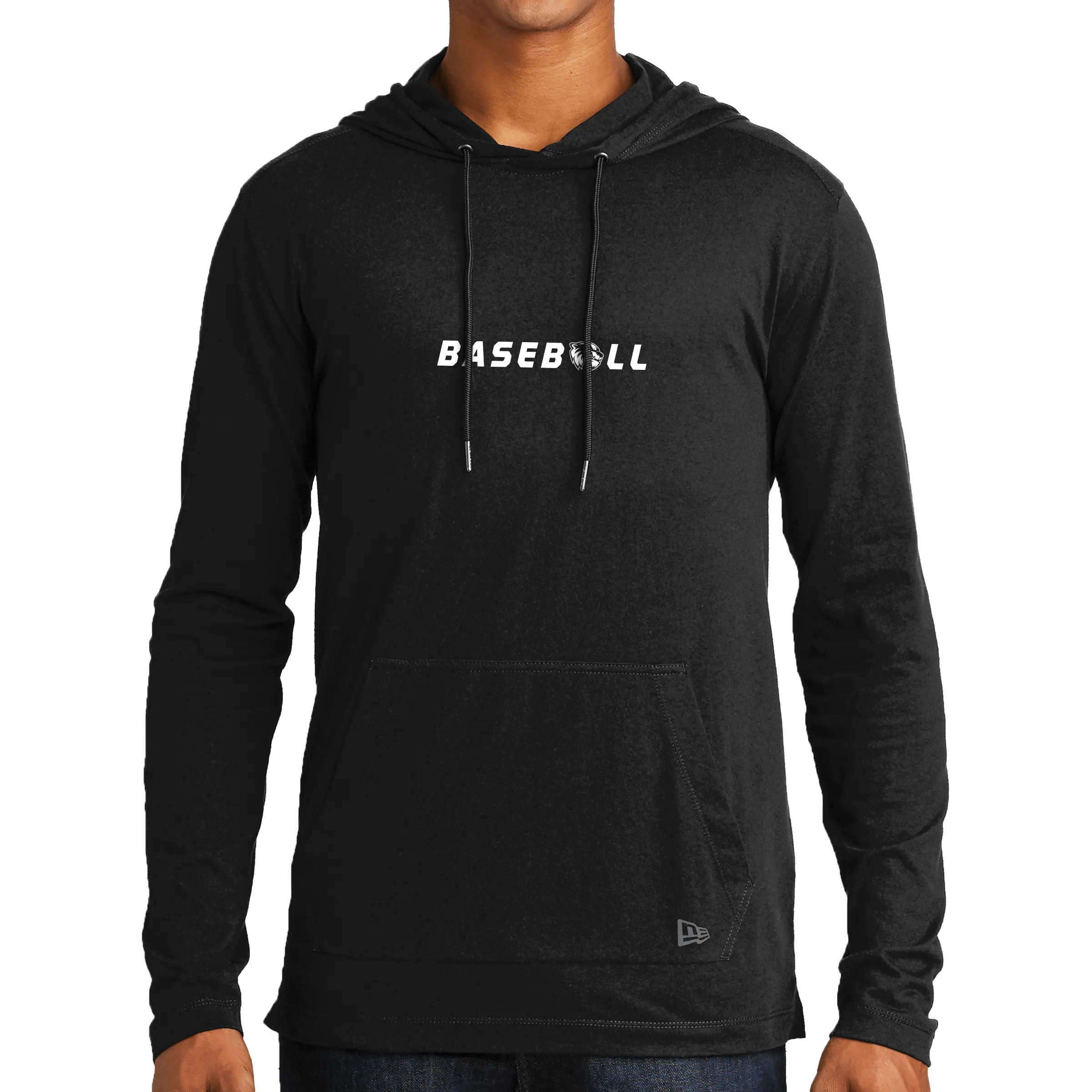 New Era Tri-Blend Performance Pullover Hoodie Tee- Baseball Head