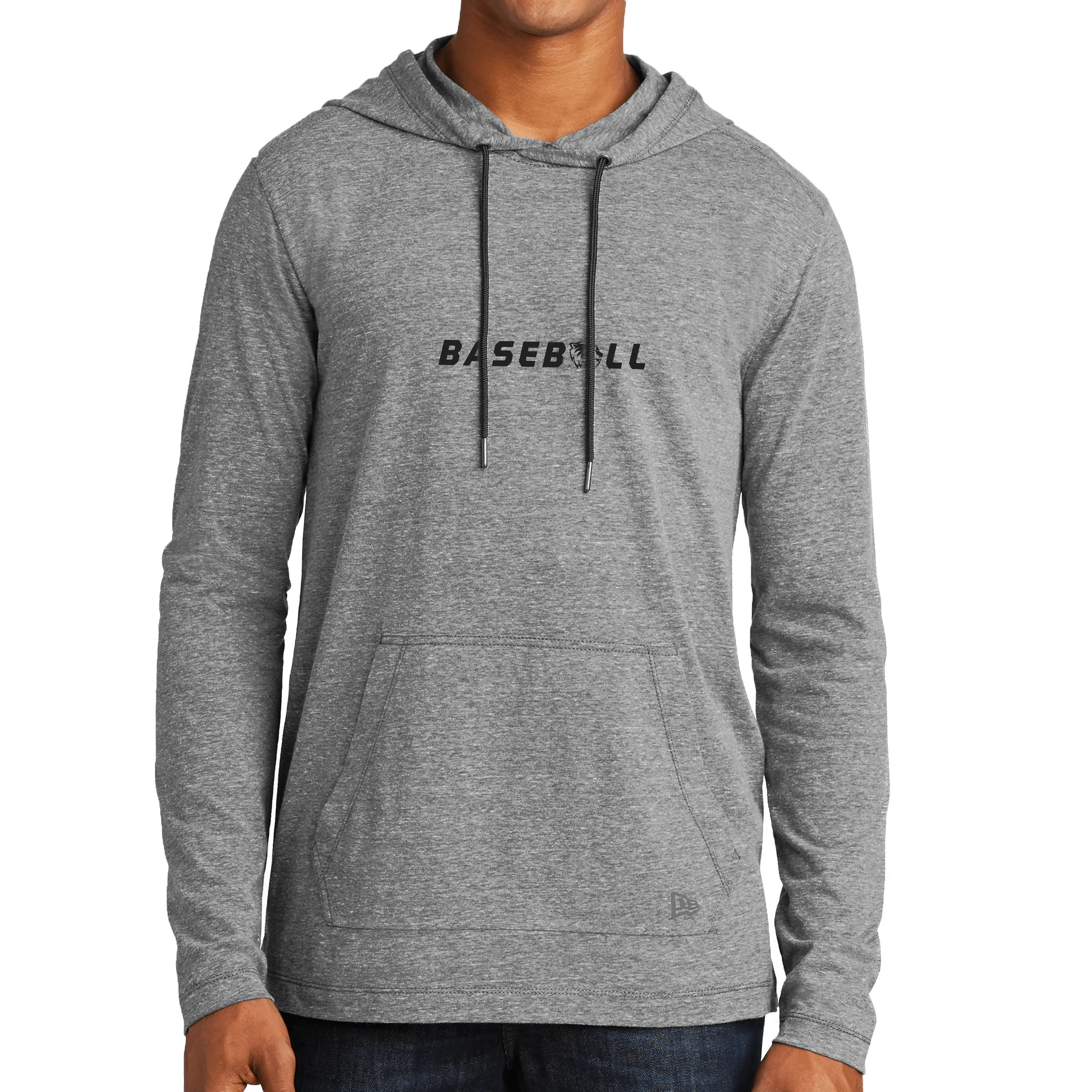 New Era Tri-Blend Performance Pullover Hoodie Tee- Baseball Head