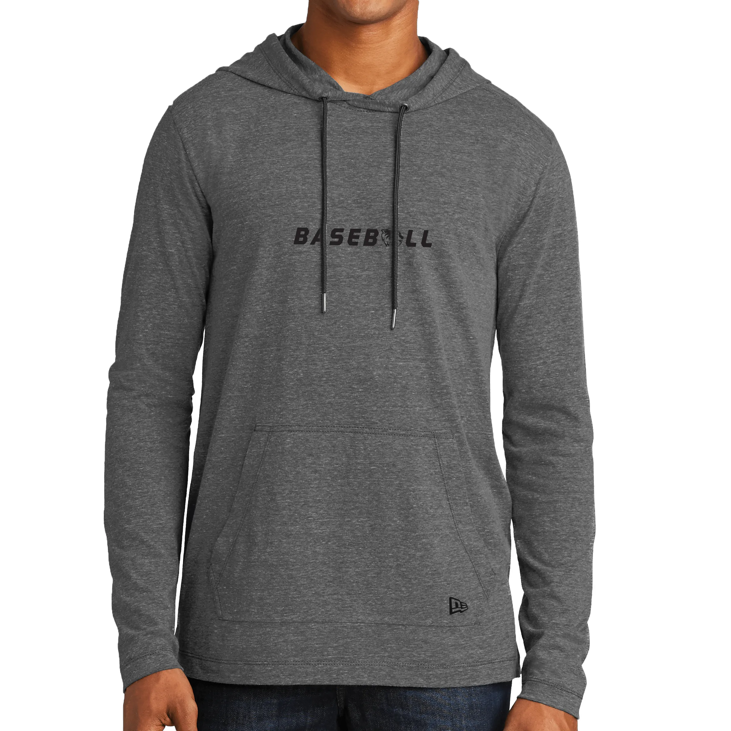 New Era Tri-Blend Performance Pullover Hoodie Tee- Baseball Head