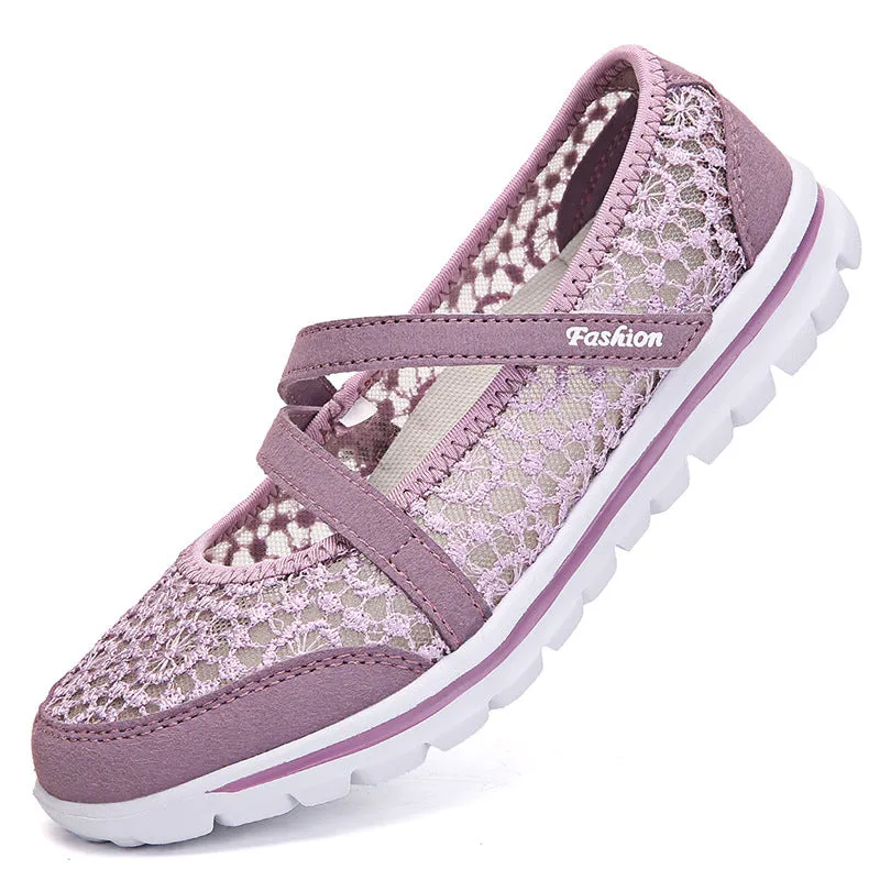 Owlkay Lace Breathable Casual Flat Shoes