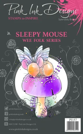 Pink Ink Designs Sleepy Mouse 3 in x 4 in Clear Stamp Set