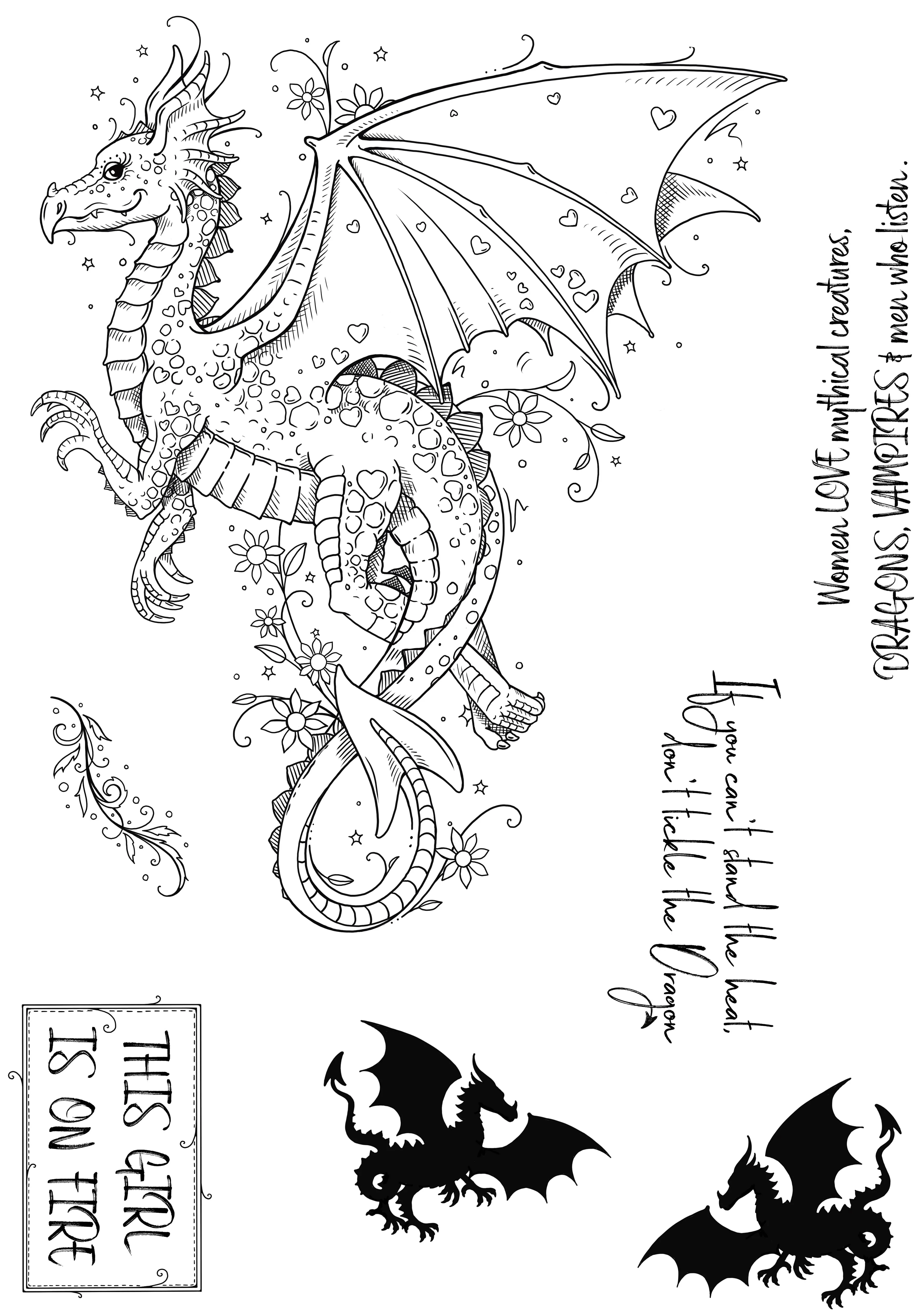 Pink Ink Designs Snap Dragon 6 in x 8 in Clear Stamp Set