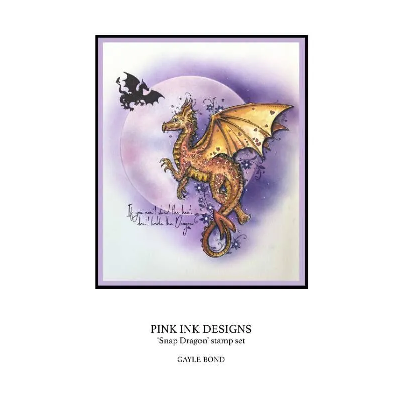 Pink Ink Designs Snap Dragon 6 in x 8 in Clear Stamp Set