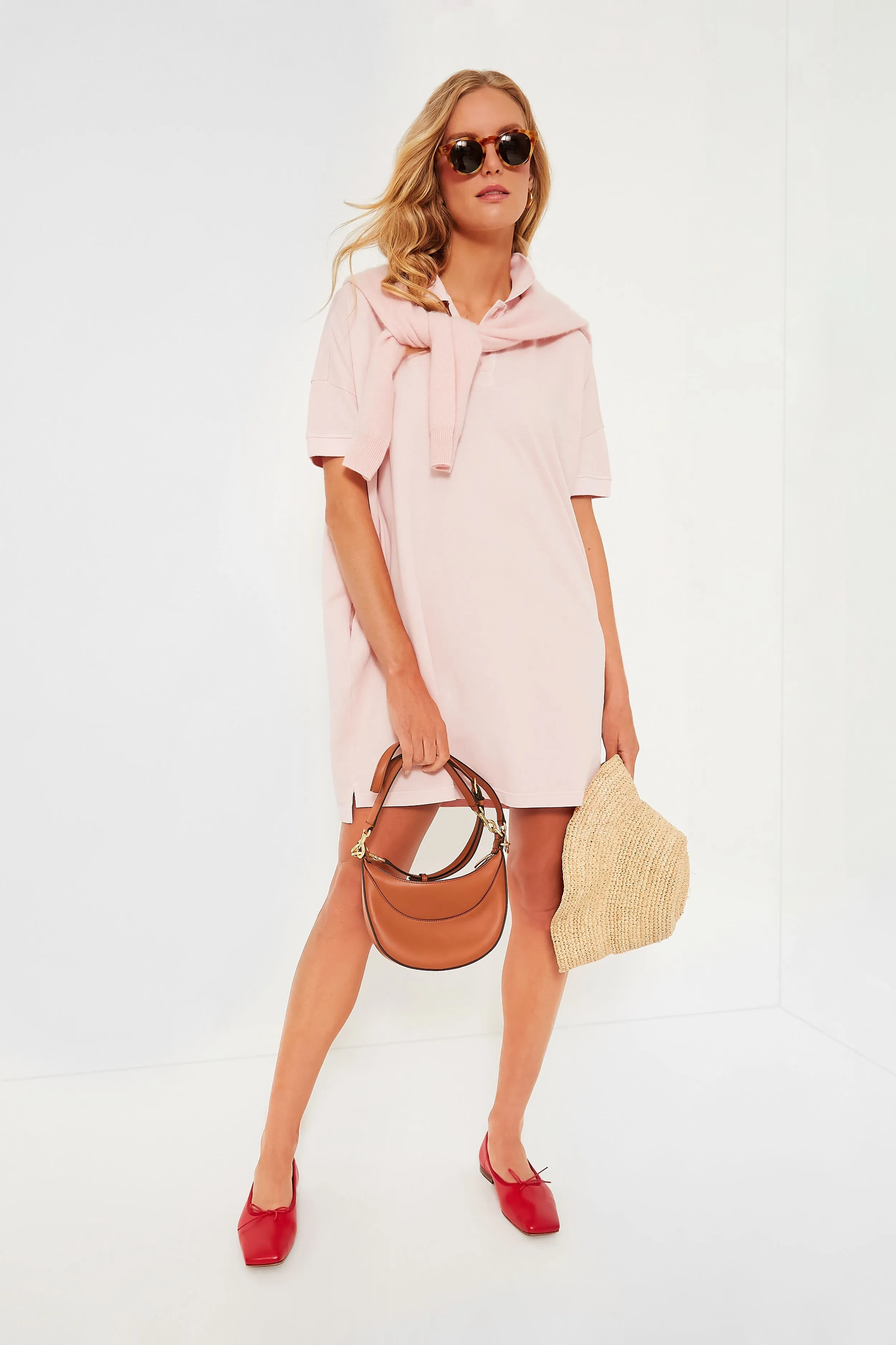 Pink Pique Teller Polo Dress