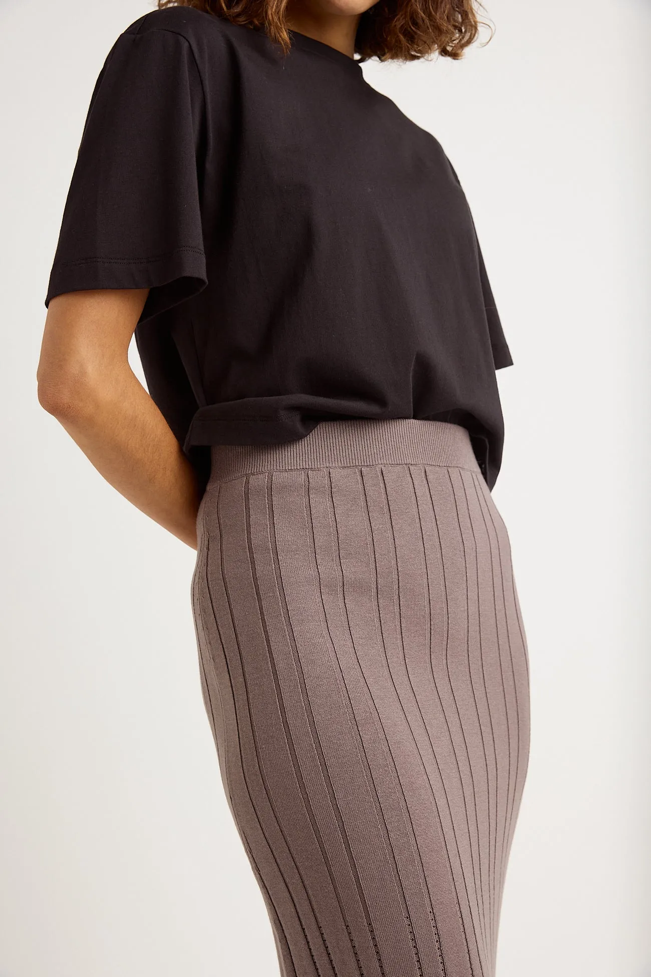 POINTELLE KNIT SKIRT