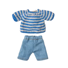 Pre Order Maileg knitted sweater and pants, big brother mouse