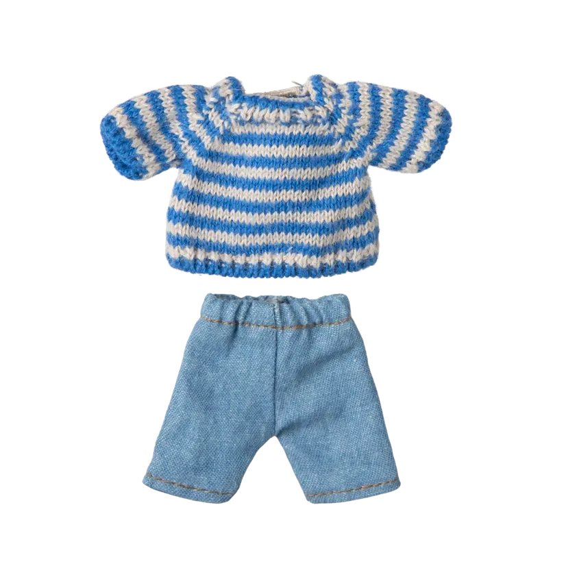 Pre Order Maileg knitted sweater and pants, big brother mouse