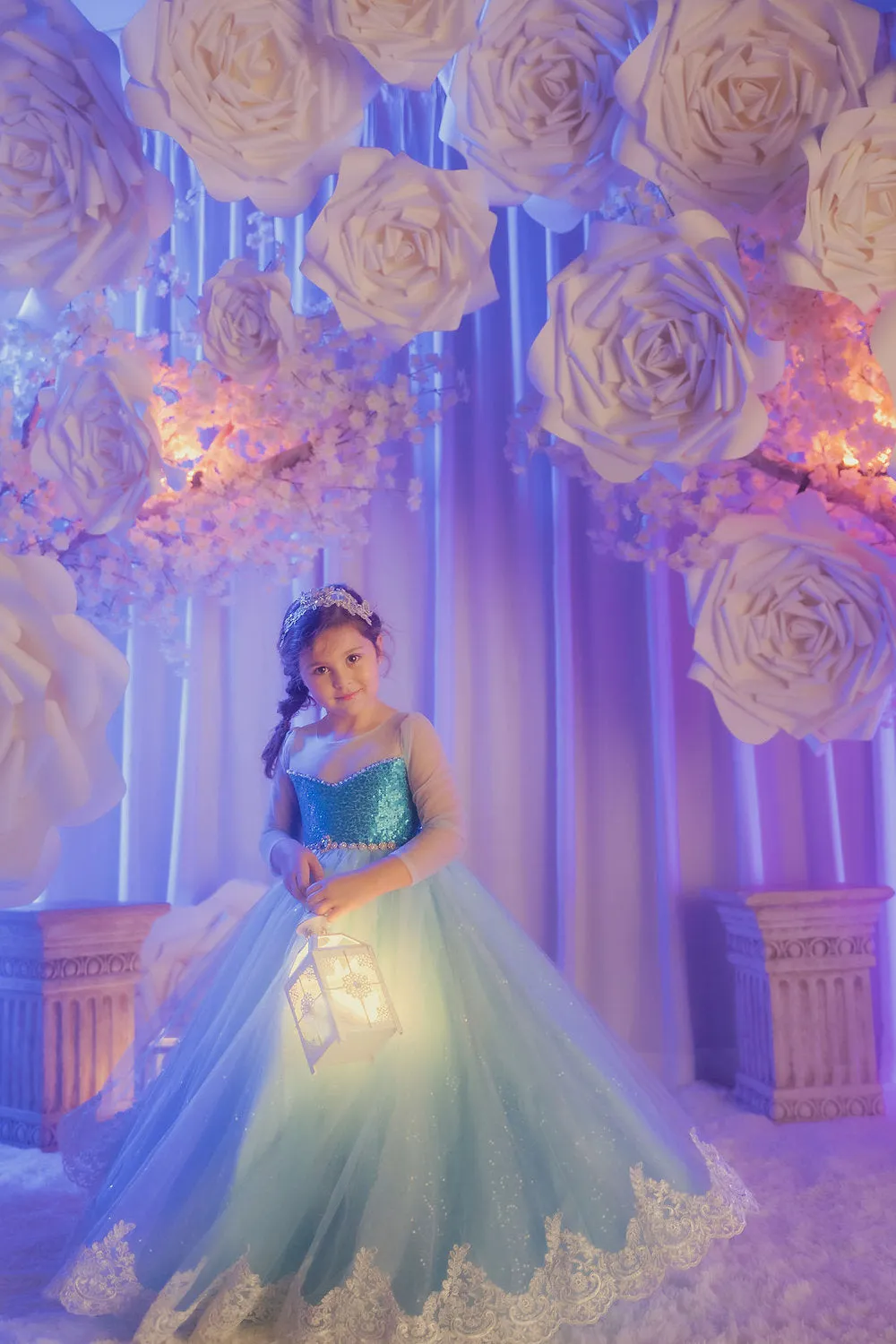 Queen Elsa Blue Sequin Gown