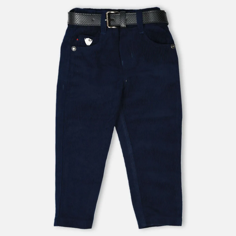 Regular Fit Corduroy Trousers- Blue, Brown, Navy Blue & Grey