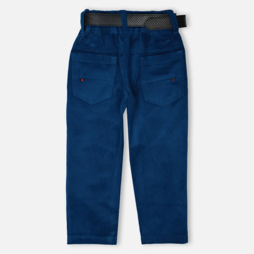 Regular Fit Corduroy Trousers- Blue, Brown, Navy Blue & Grey