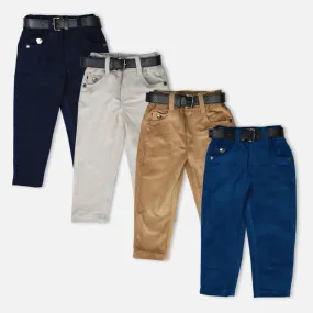 Regular Fit Corduroy Trousers- Blue, Brown, Navy Blue & Grey