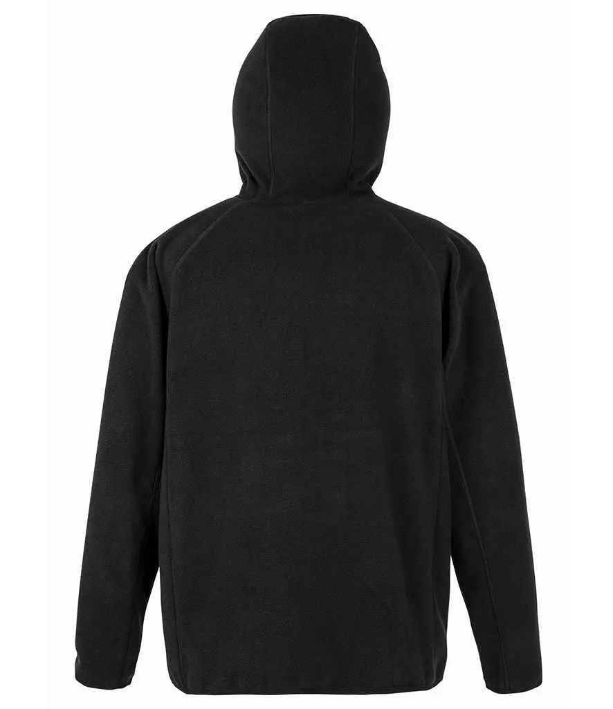 Result Genuine Recycled Hooded Micro Fleece Jacket | Black