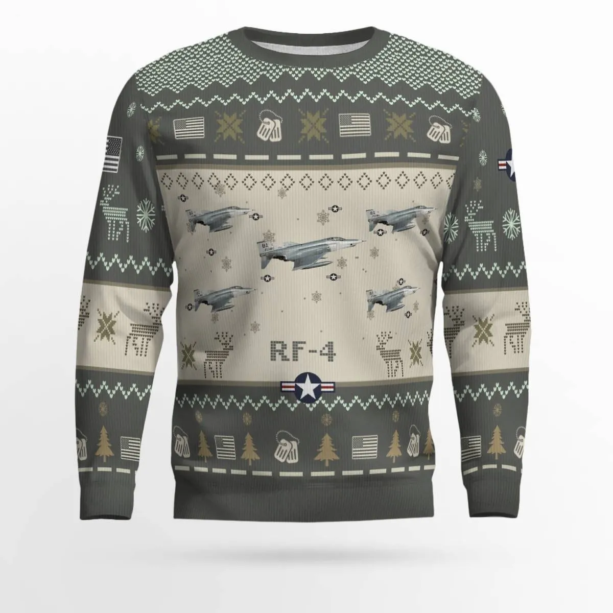 RF-4 RF4_Aircraft Ugly Sweater, Ugly Sweater Christmas Shirt for Men Dad Veteran
