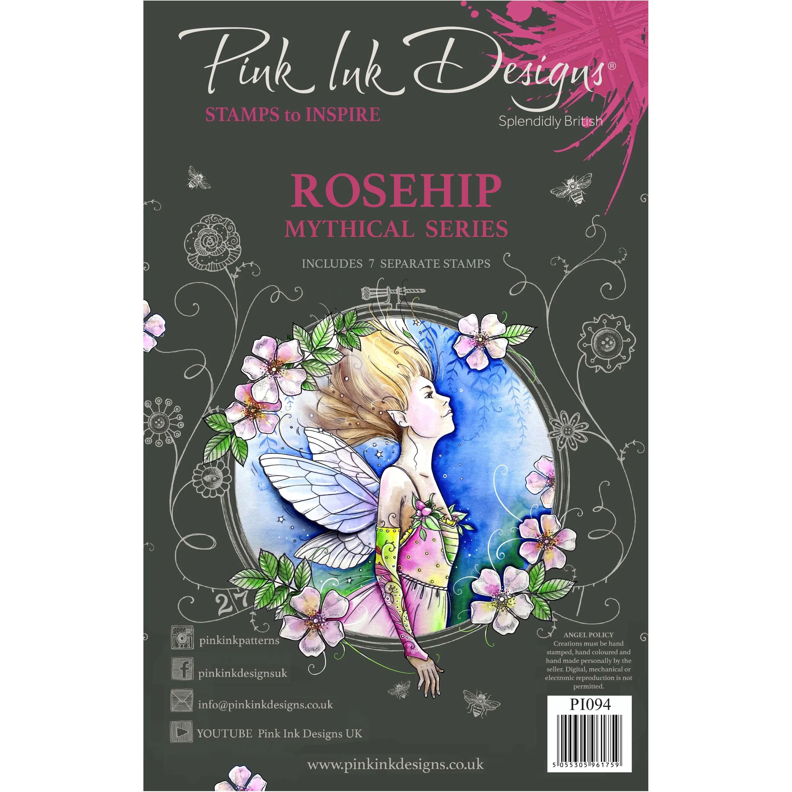 Rosehip A5 Clear Stamp Set
