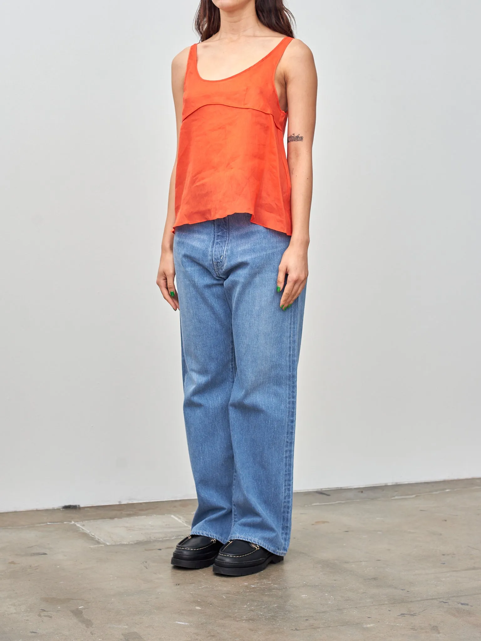 Sheer Tank Top - Orange