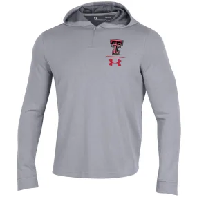 Texas Tech Red Raiders Under Armour Gray 1/4 Zip Sideline Waffle Hoodie Pullover