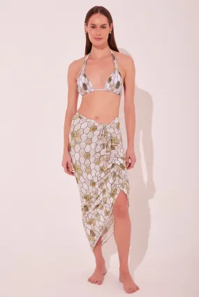 Tiles Draped Midi Skirt E4138A2169