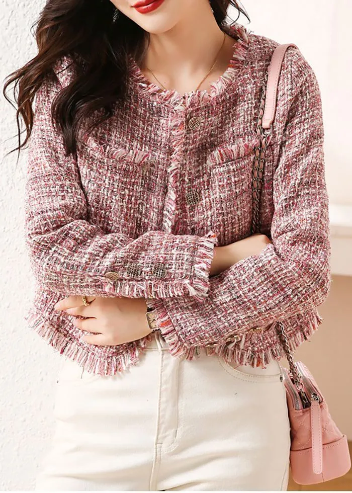Tweed Pink Tassel Short Jacket