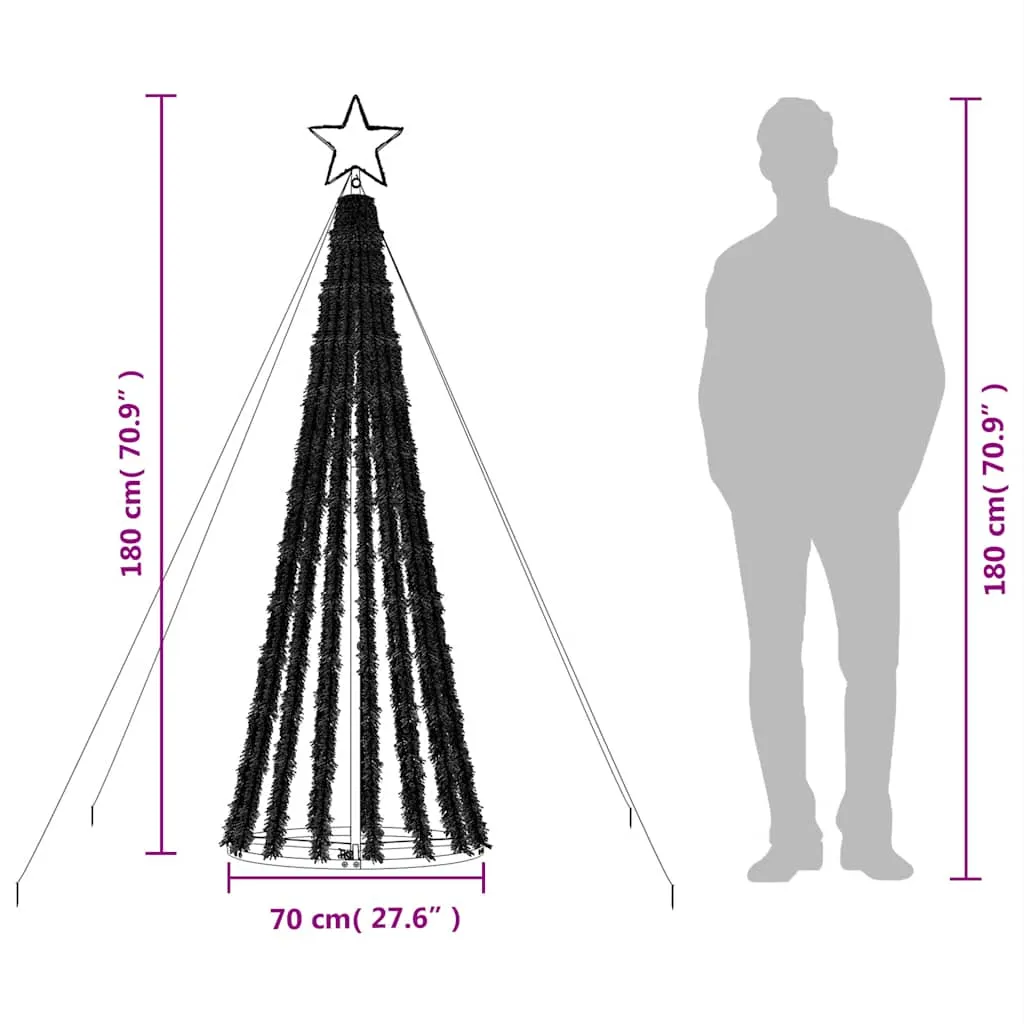 vidaXL Christmas Tree Light Cone 275 LEDs Colourful 180 cm