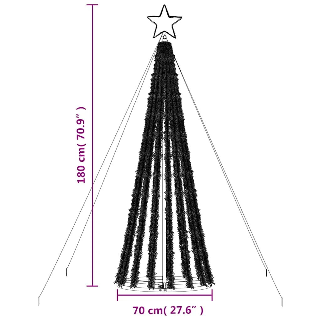 vidaXL Christmas Tree Light Cone 275 LEDs Colourful 180 cm