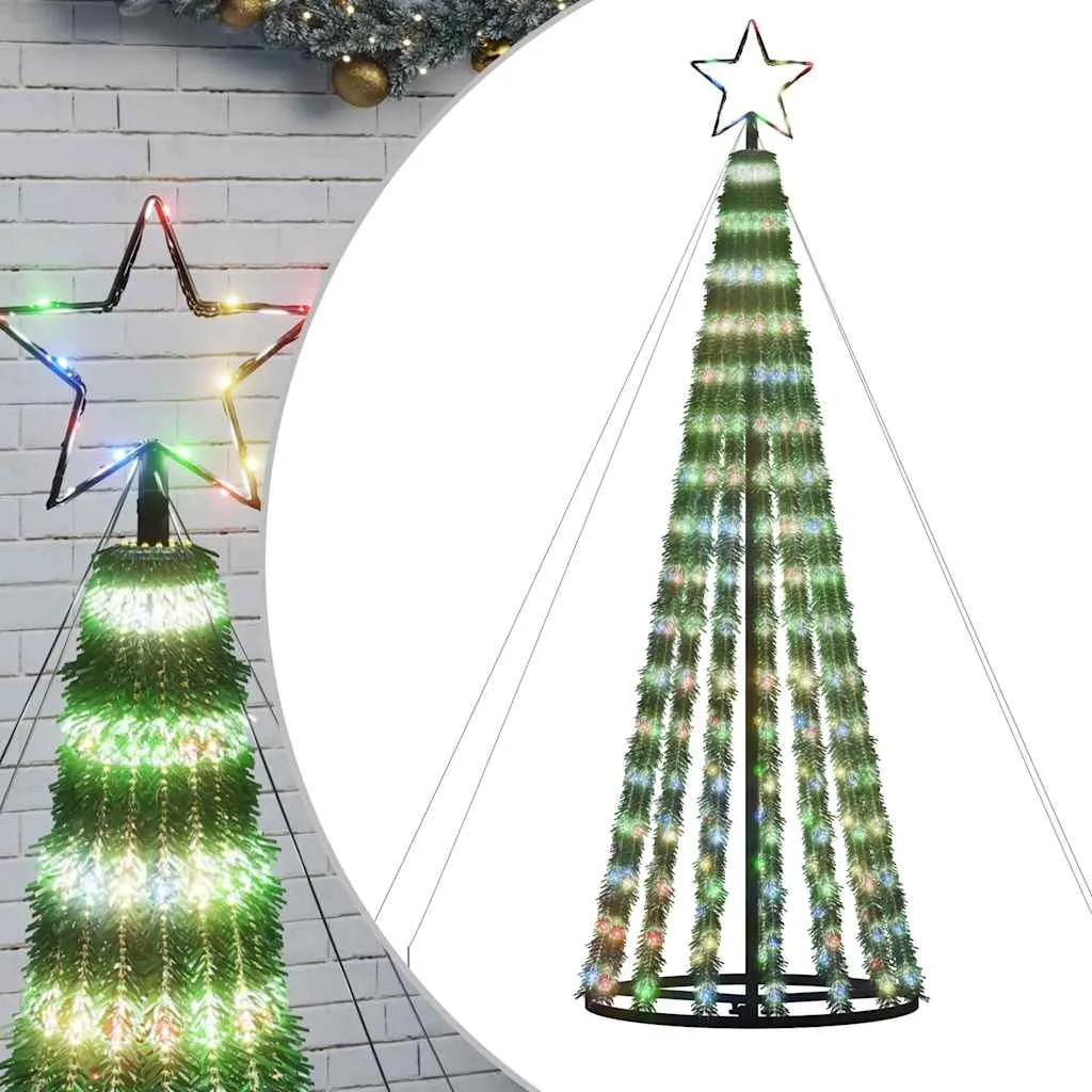 vidaXL Christmas Tree Light Cone 275 LEDs Colourful 180 cm