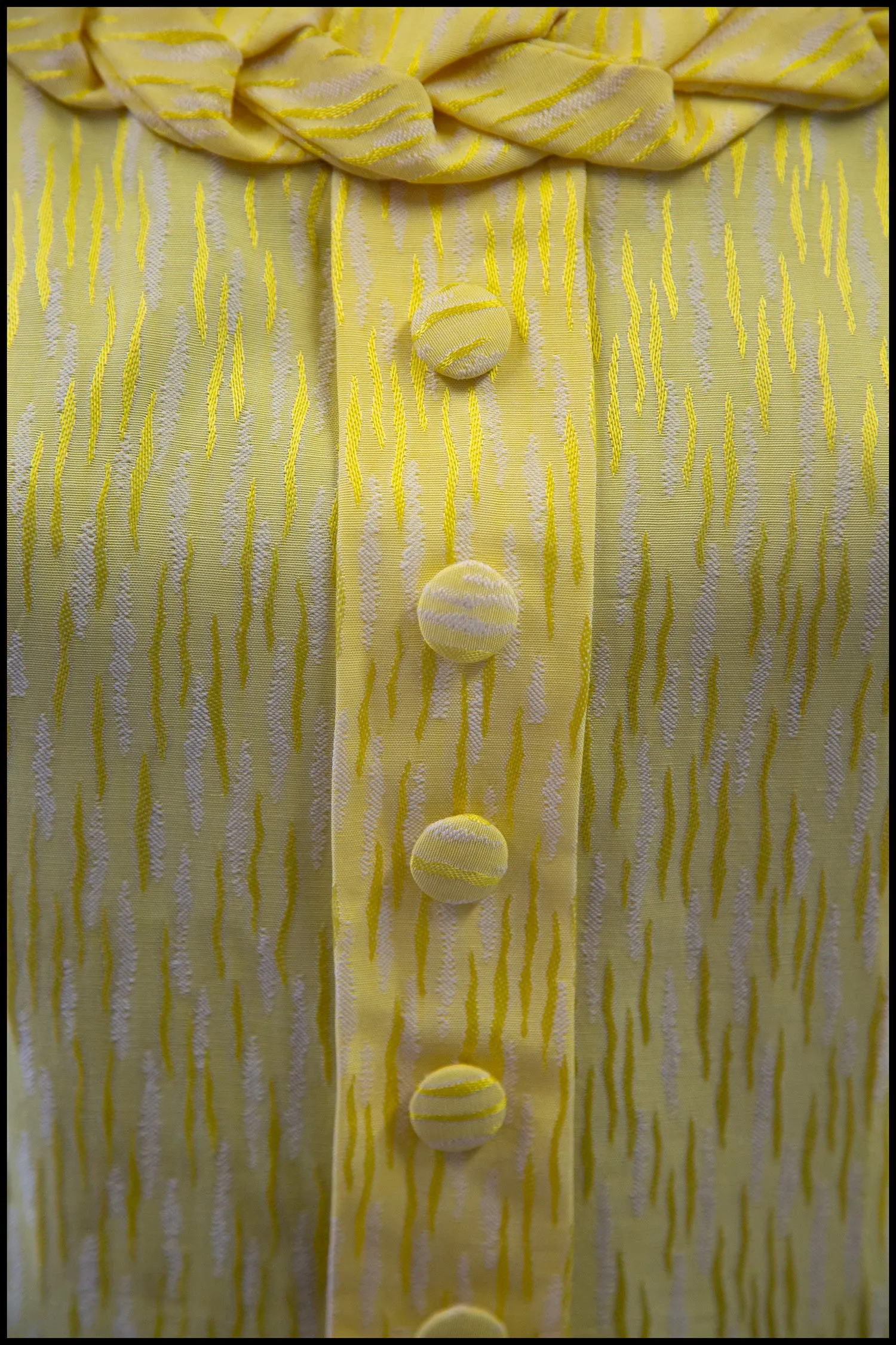 Vintage 1950s Yellow Brocade Princess Dress