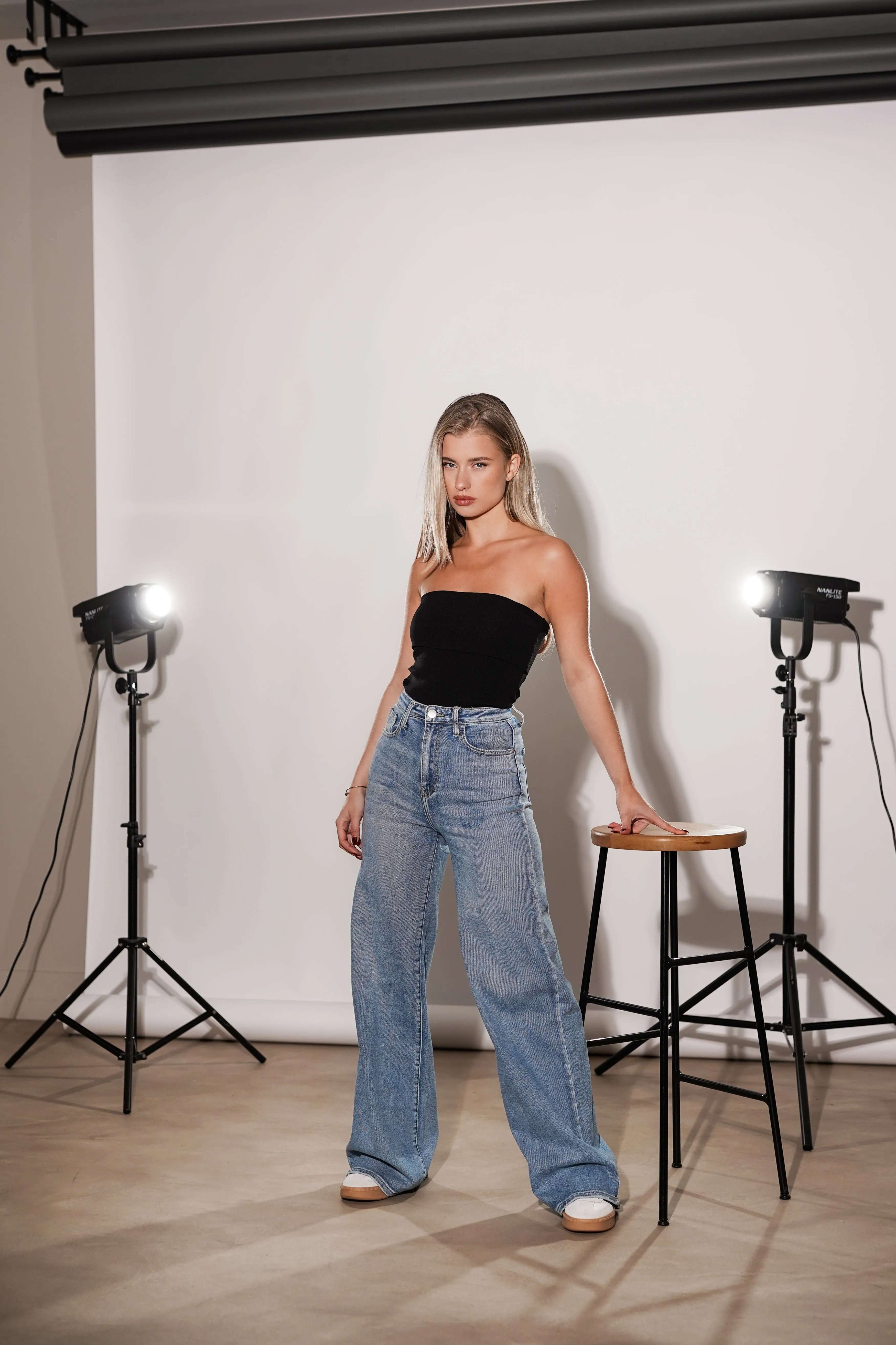 Wide leg jeans licht blauw - Lola