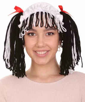 Womens Rag Doll Girl Wig | Black and White Storybook & Fairytale Wigs