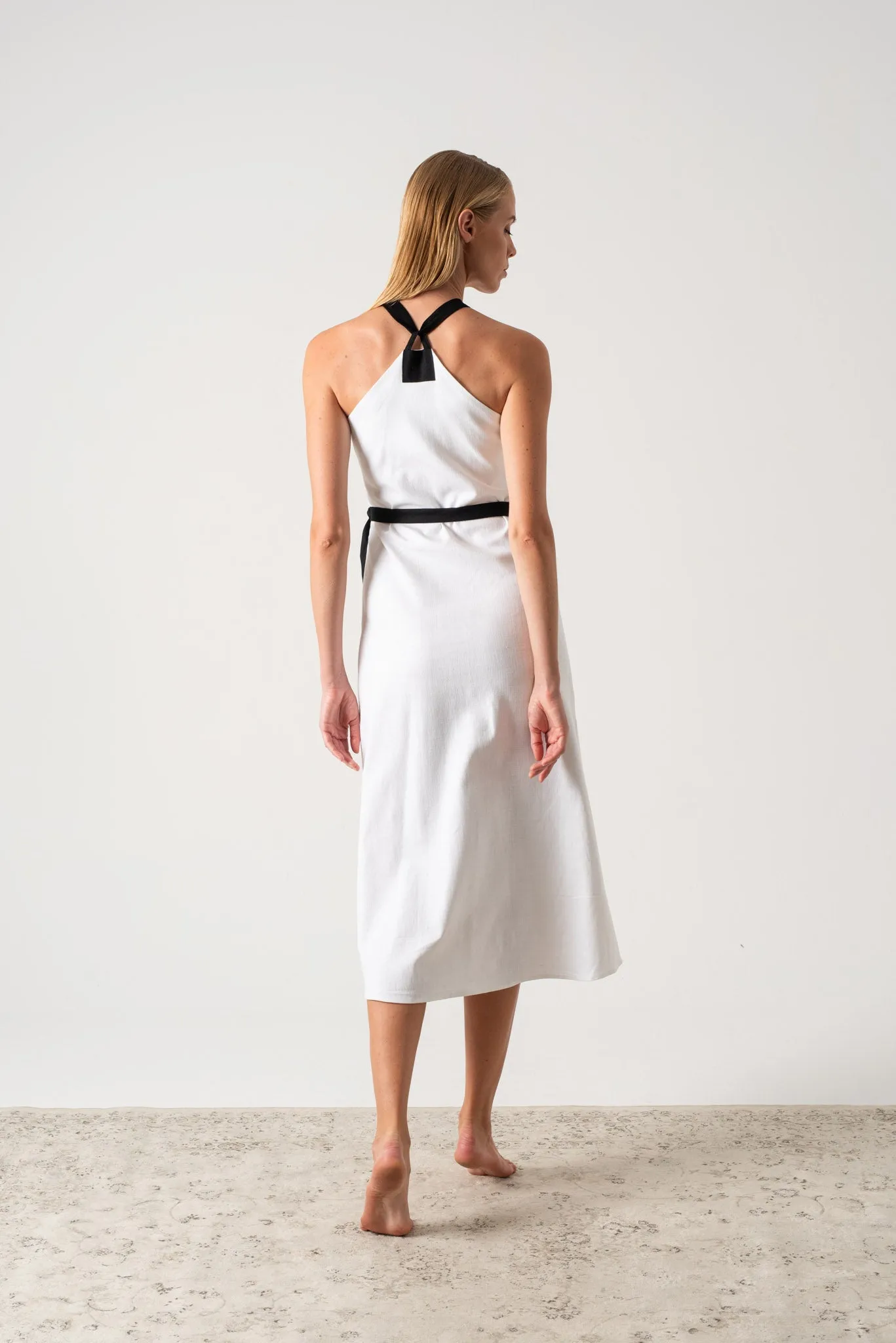 Zulu Linen Wrap Dress White